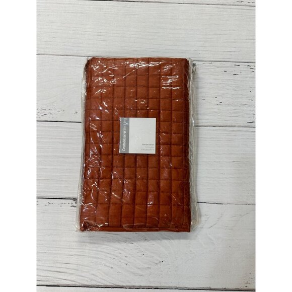 Crate and Barrel Bedding Standard Quilted Sham Plaza Copper New In Packaging - Picture 1 of 4
